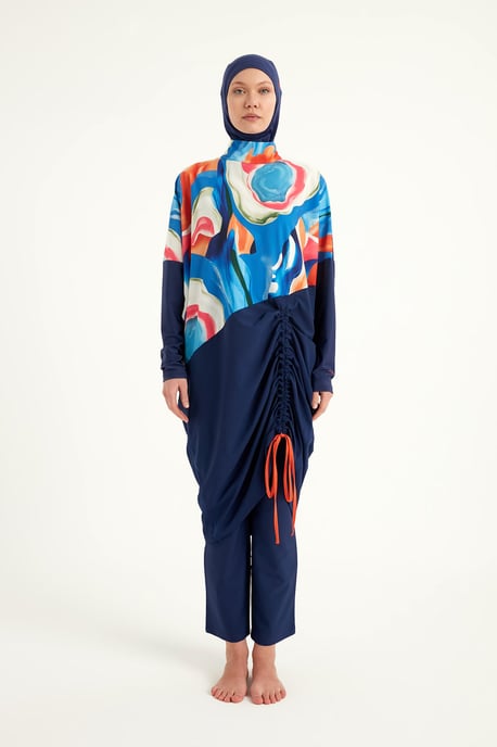 Bescheidener Burkini mit vollständiger Abdeckung – islamisches Badebekleidungsset für Frauen, bunt - Image 3