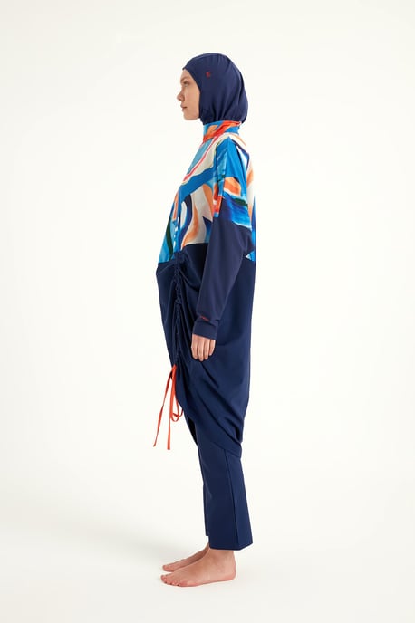 Bescheidener Burkini mit vollständiger Abdeckung – islamisches Badebekleidungsset für Frauen, bunt - Image 4