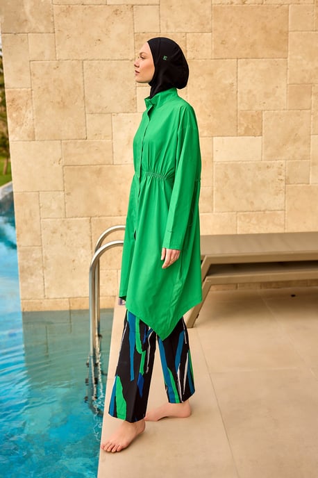 Grünes Hochleistungs-Burkini-Set mit vollständiger Abdeckung - Image 2