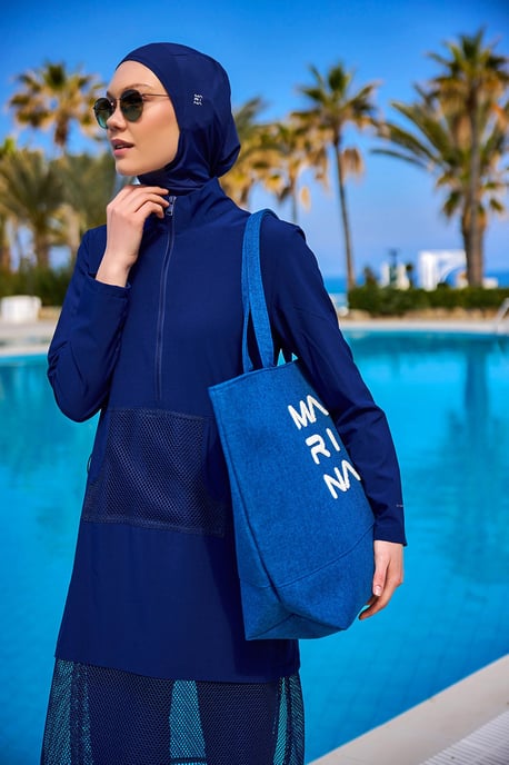 Marina Navy Modest Bademode Burkini - Image 2