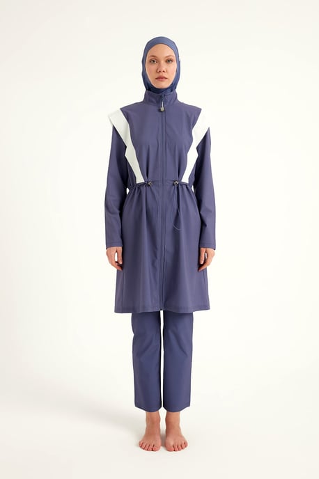 Marina Full Coverage Modest Badeanzug in Indigo - Image 4