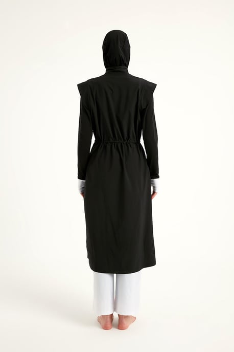 Schwarzes Burkini-Set mit vollständiger Abdeckung für islamische Badebekleidung - Image 6