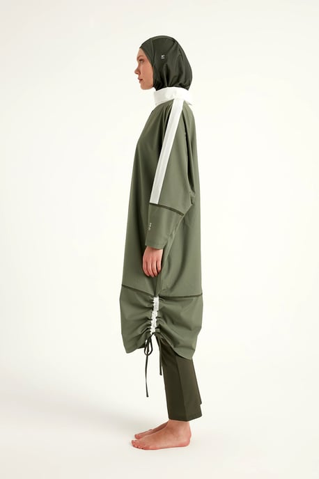 Khaki Modest Full Coverage Badeanzug – Islamisches Burkini-Set - Image 4