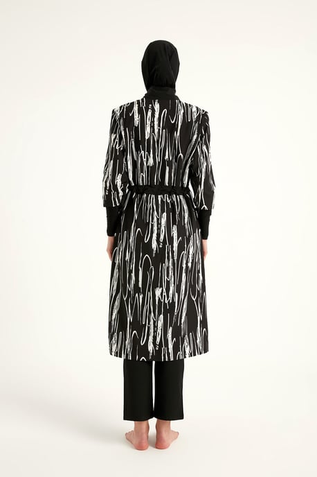 Schwarzes Burkini-Set mit vollständiger Abdeckung für Badebekleidung - Image 4