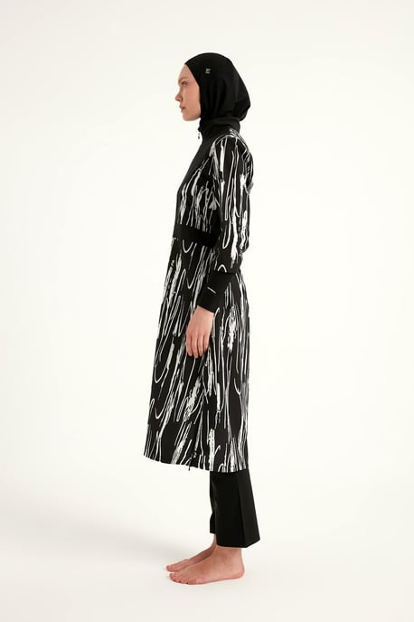 Schwarzes Burkini-Set mit vollständiger Abdeckung für Badebekleidung - Image 5