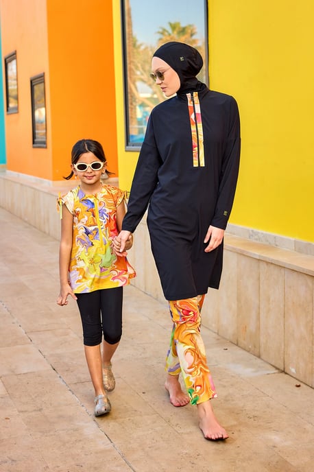 Schwarzes Burkini-Set mit vollständiger Abdeckung für Badebekleidung - Image 1