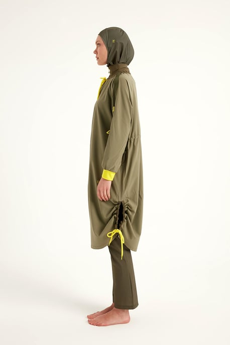 Khakifarbenes Burkini-Set mit vollflächiger Badebekleidung - Image 4