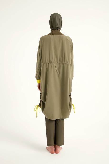 Khakifarbenes Burkini-Set mit vollflächiger Badebekleidung - Image 5