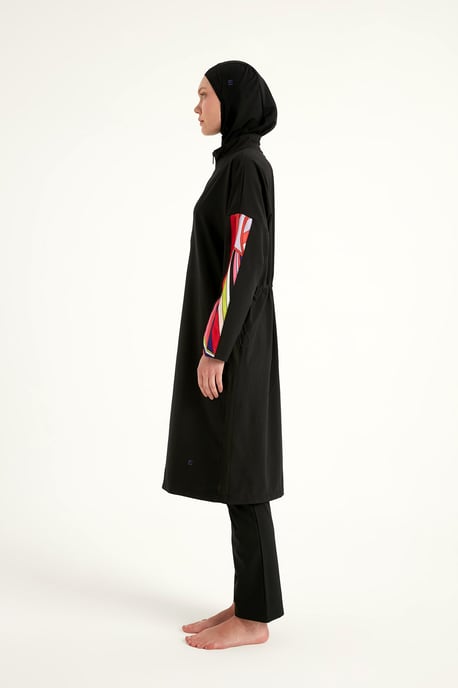 Schwarzes Burkini-Set mit vollständiger Abdeckung für Badebekleidung - Image 3
