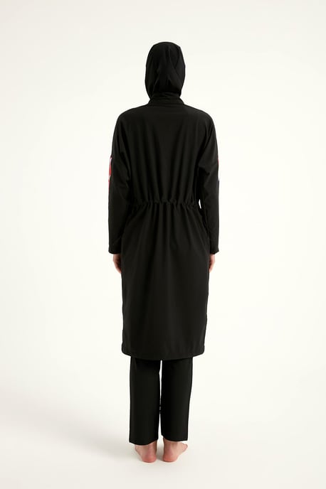 Schwarzes Burkini-Set mit vollständiger Abdeckung für Badebekleidung - Image 4