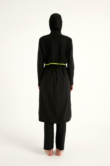Schwarzes Burkini-Set mit vollständiger Abdeckung und bescheidener Badebekleidung - Image 6