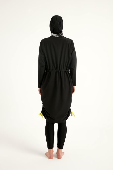 Schwarzes Burkini-Set mit vollständiger Abdeckung und bescheidener Badebekleidung - Image 6