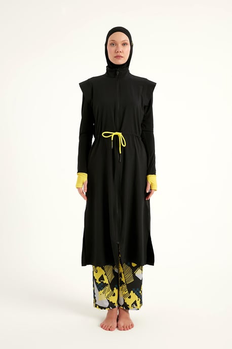 Schwarzes Burkini-Set für islamische Badebekleidung mit vollständiger Abdeckung von Marina - Image 4
