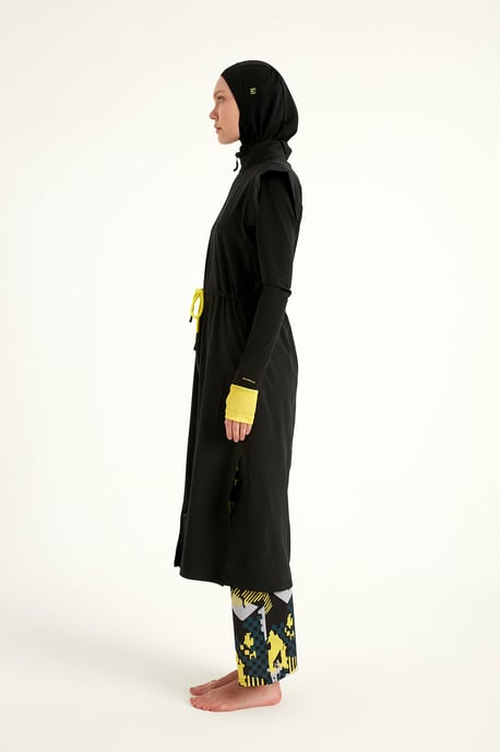 Schwarzes Burkini-Set für islamische Badebekleidung mit vollständiger Abdeckung von Marina - Image 5