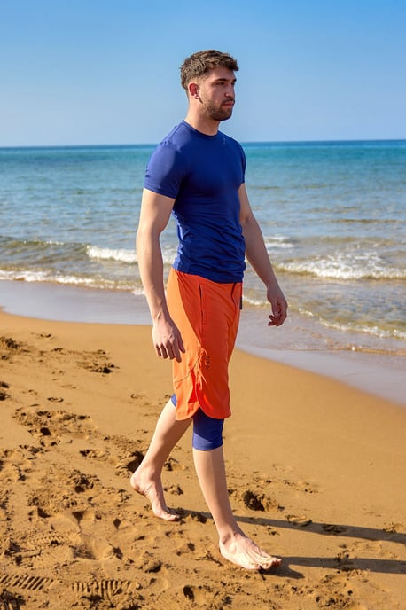 Marina Orange Modest Badeshorts für Herren - Image 1