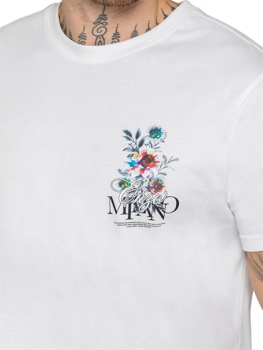 Enzo Milano | Herren T-Shirt mit floralem Grafikdruck - Image 3