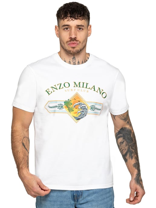 Enzo Milano | Herren Surf Club Druck T-Shirt - Image 1
