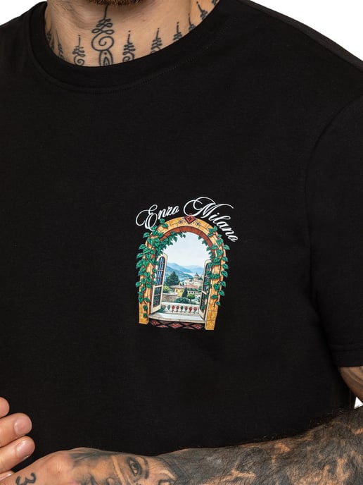 Enzo Milano | Herren Casa Grafikdruck T-Shirt - Image 4
