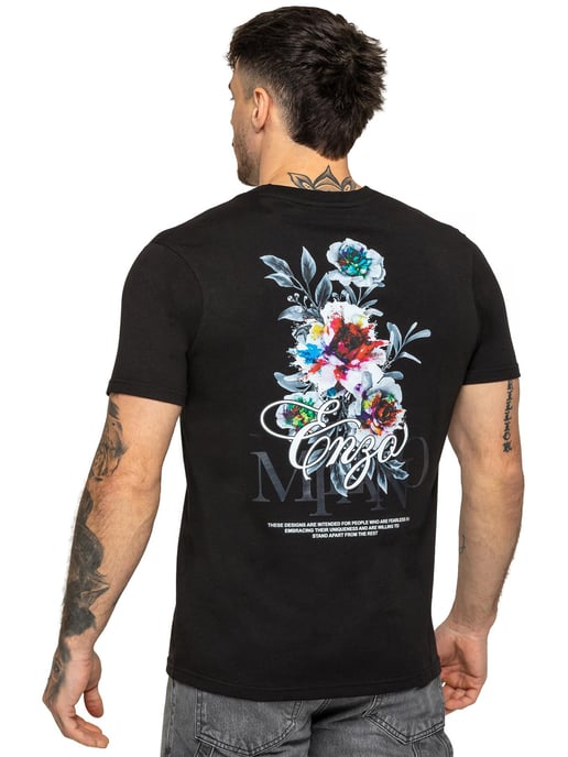 Enzo Milano | Herren T-Shirt mit floralem Grafikdruck - Image 2