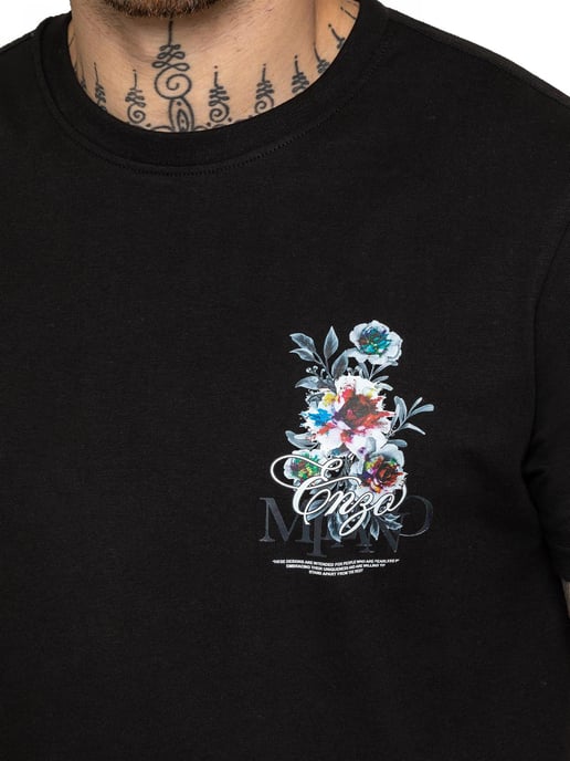 Enzo Milano | Herren T-Shirt mit floralem Grafikdruck - Image 3