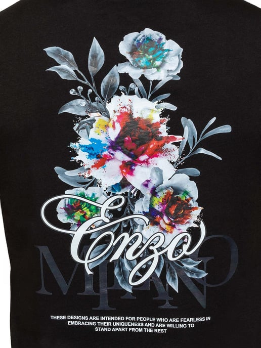 Enzo Milano | Herren T-Shirt mit floralem Grafikdruck - Image 4
