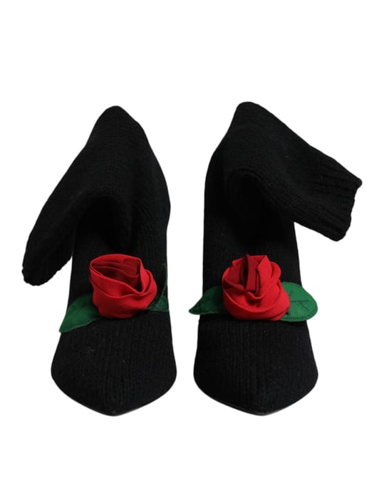Dolce & Gabbana Schwarze Stiletto-Absätze Stiefel bis zur Wade Schuhe - Image 2