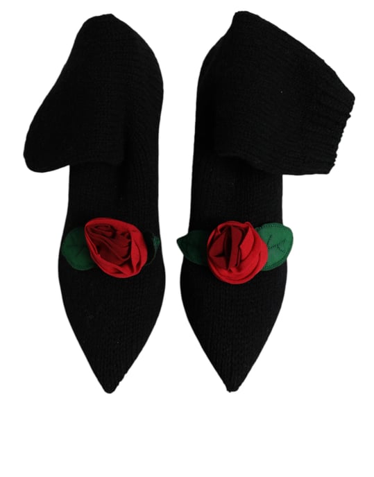 Dolce & Gabbana Schwarze Stiletto-Absätze Stiefel bis zur Wade Schuhe - Image 3