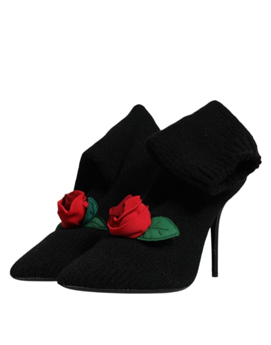 Dolce & Gabbana Schwarze Stiletto-Absätze Stiefel bis zur Wade Schuhe - Image 4