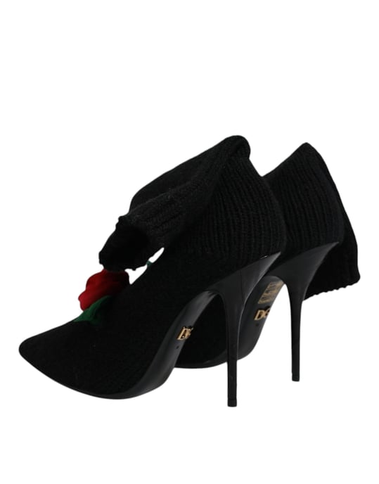 Dolce & Gabbana Schwarze Stiletto-Absätze Stiefel bis zur Wade Schuhe - Image 5
