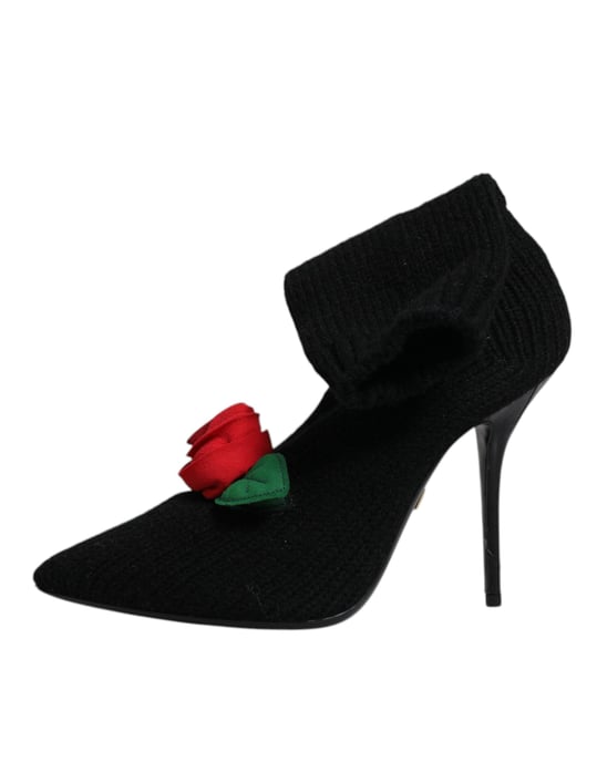 Dolce & Gabbana Schwarze Stiletto-Absätze Stiefel bis zur Wade Schuhe - Image 6