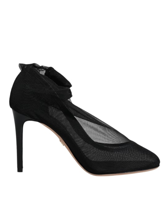 Dolce & Gabbana Schwarze Nylon-Mesh-Socken-Stil-Stiefel Schuhe - Image 1