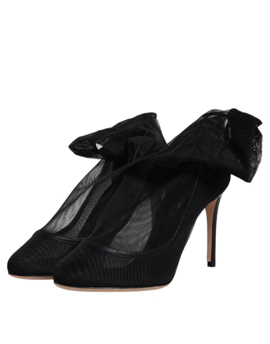 Dolce & Gabbana Schwarze Nylon-Mesh-Socken-Stil-Stiefel Schuhe - Image 4