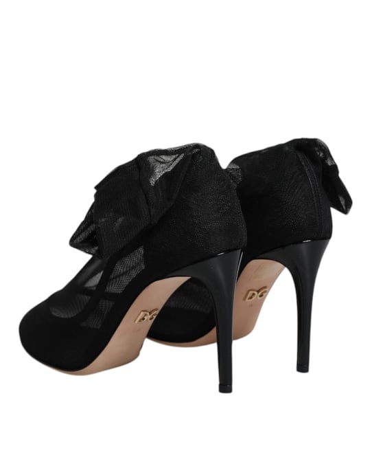 Dolce & Gabbana Schwarze Nylon-Mesh-Socken-Stil-Stiefel Schuhe - Image 5