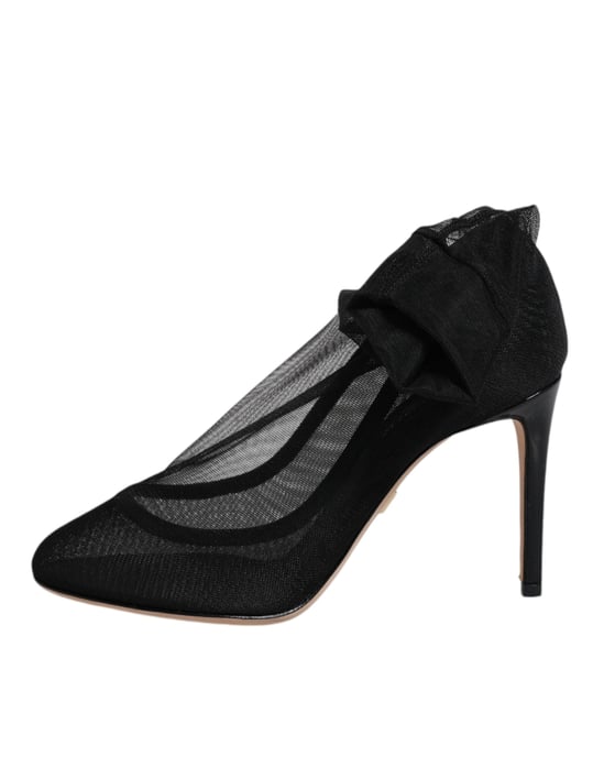 Dolce & Gabbana Schwarze Nylon-Mesh-Socken-Stil-Stiefel Schuhe - Image 6