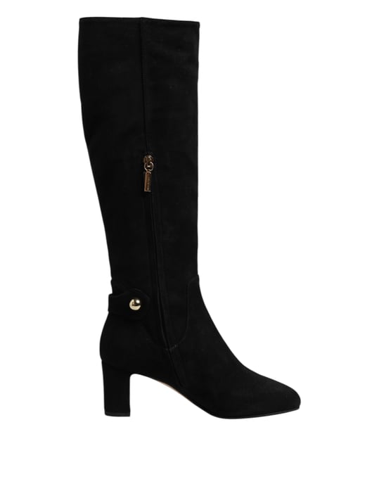 Dolce & Gabbana Schwarze Wildleder-Kniehohe Stiefel - Image 1