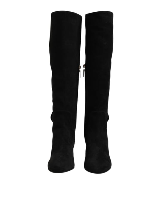 Dolce & Gabbana Schwarze Wildleder-Kniehohe Stiefel - Image 2