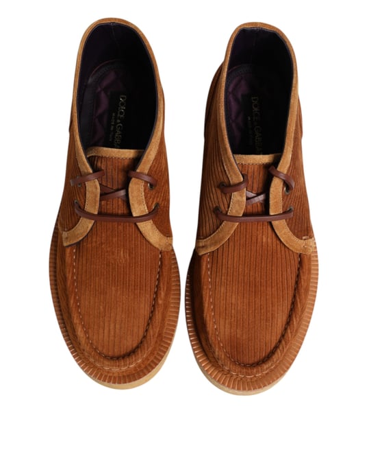 Dolce & Gabbana Braune Wildleder Nubukleder Desert Stiefeletten Schuhe - Image 3