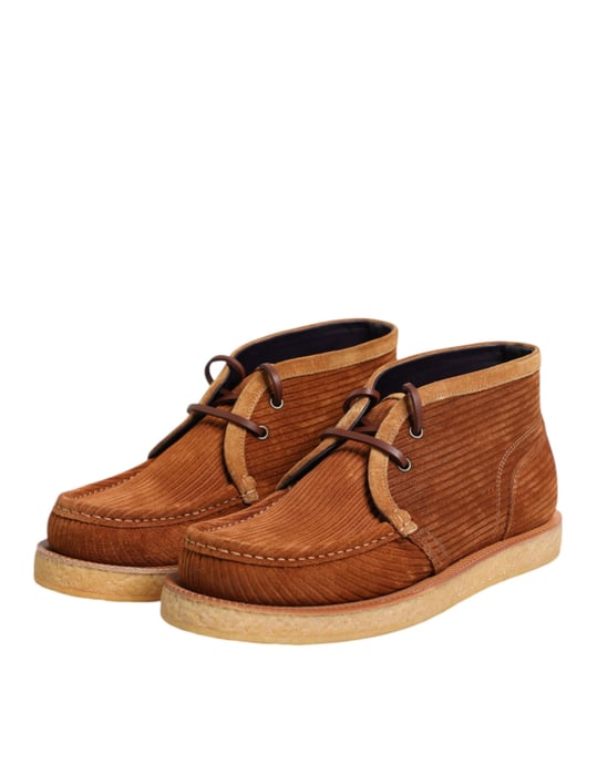 Dolce & Gabbana Braune Wildleder Nubukleder Desert Stiefeletten Schuhe - Image 4