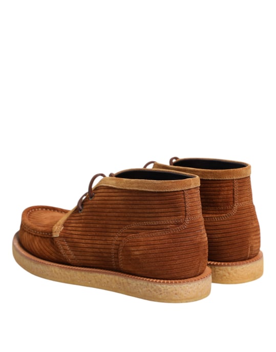 Dolce & Gabbana Braune Wildleder Nubukleder Desert Stiefeletten Schuhe - Image 5