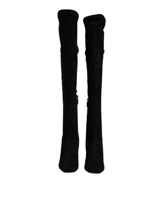 Dolce & Gabbana schwarze Wildleder kniehohe Stiefel Schuhe - Image 2