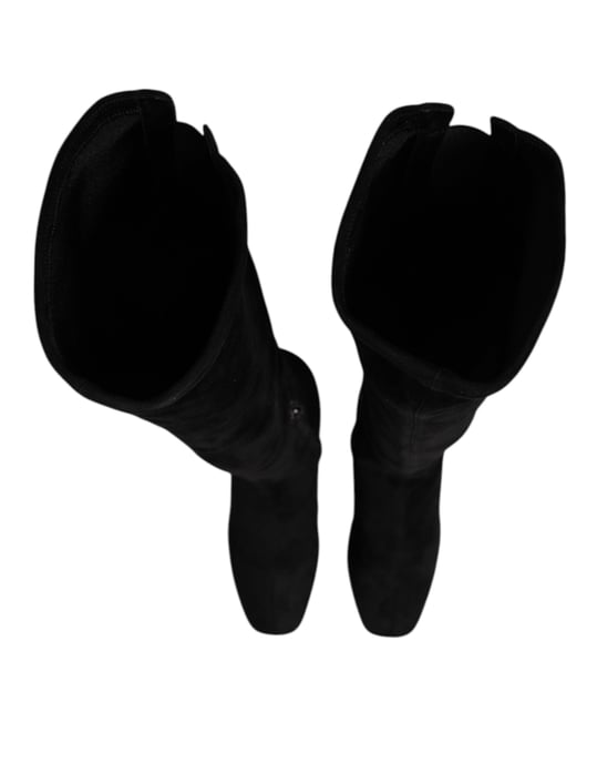 Dolce & Gabbana schwarze Wildleder kniehohe Stiefel Schuhe - Image 3