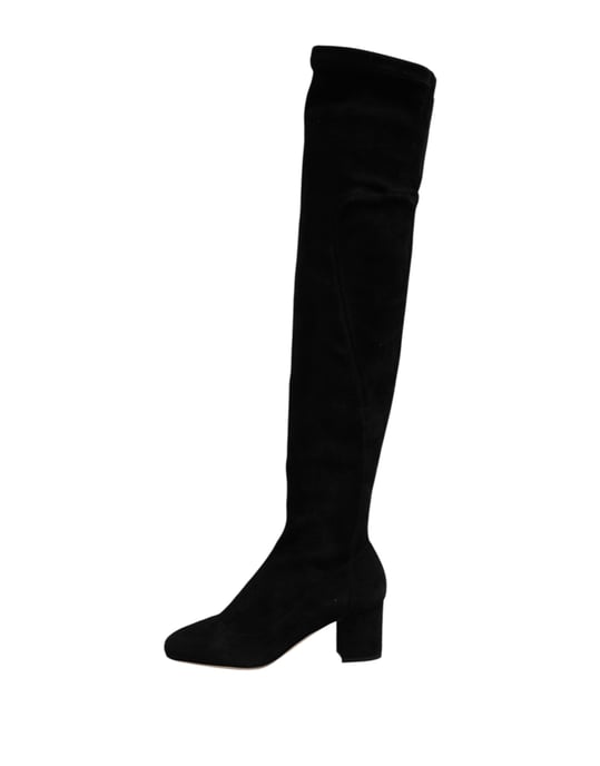 Dolce & Gabbana schwarze Wildleder kniehohe Stiefel Schuhe - Image 6