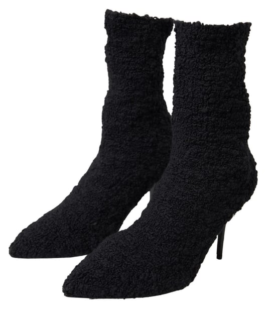 Dolce & Gabbana Schwarze Stiletto-Absatzstiefel bis zur Wade - Image 2
