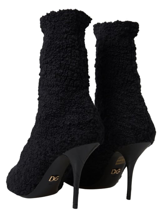 Dolce & Gabbana Schwarze Stiletto-Absatzstiefel bis zur Wade - Image 3