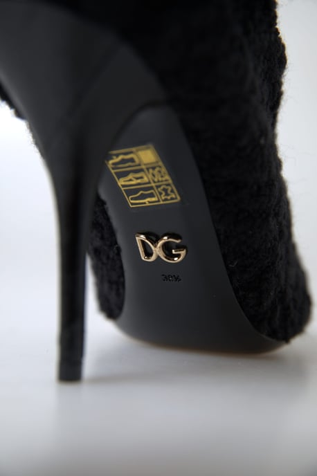 Dolce & Gabbana Schwarze Stiletto-Absatzstiefel bis zur Wade - Image 5
