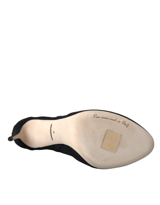 Dolce & Gabbana Schwarze Netz-Stiletto-Stiefeletten Schuhe - Image 4
