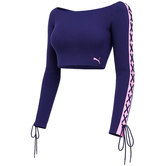 Puma x Rihanna Fenty Laced Sleeve Damen Marineblau Crop-Top - Image 2