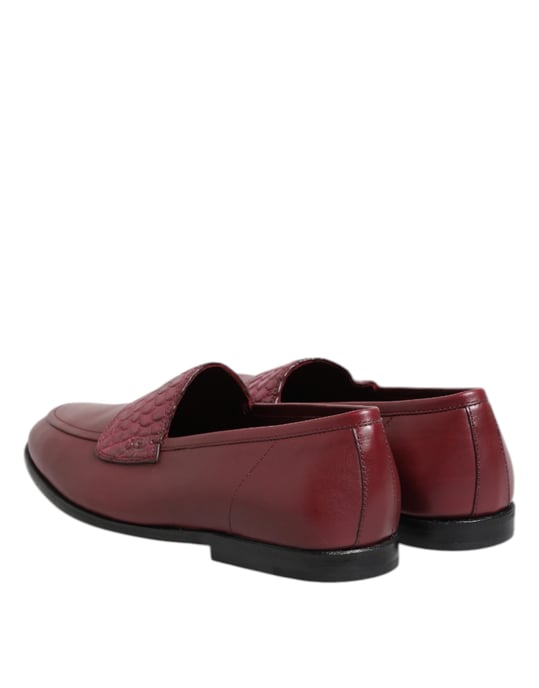 Dolce & Gabbana burgunderfarbene lederne formelle Slipper - Image 5