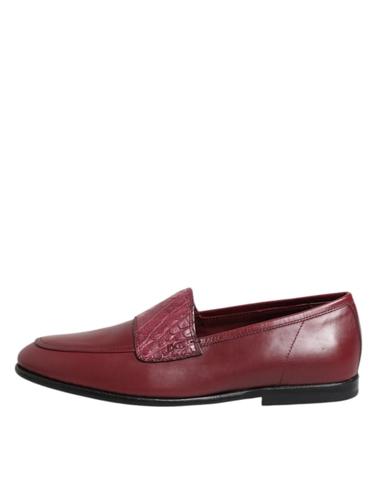 Dolce & Gabbana burgunderfarbene lederne formelle Slipper - Image 6