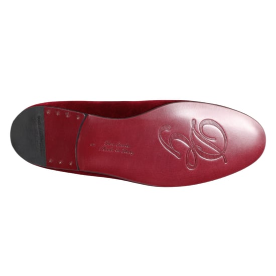 Dolce & Gabbana Rote Samt Goldkrone Herren Slipper Schuhe - Image 3